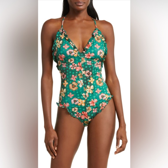 ULLA JOHNSON Giordana Maillot One-Piece Swimsuit, Veridian, Size X-Large, $350 - Picture 4 of 17
